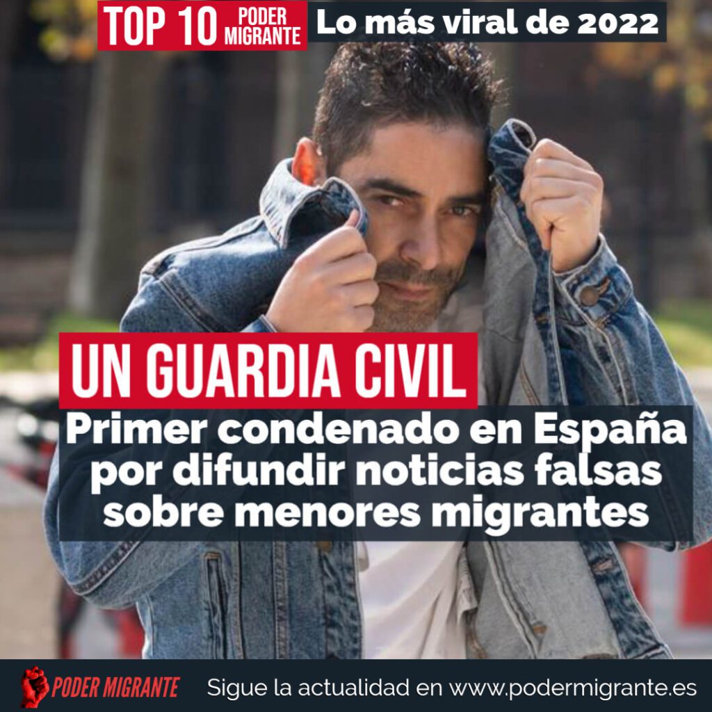UN GUARDIA CIVIL. Primer condenado en España por difundir noticias falsas sobre menores migrantes 