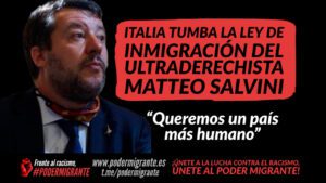 ITALIA TUMBA LA LEY DE INMIGRACIÓN DEL ULTRADERECHISTA MATTEO SALVINI