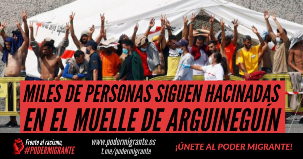 MILES DE PERSONAS SIGUEN HACINADAS EN EL MUELLE DE ARGUINEGUÍN, CANARIAS