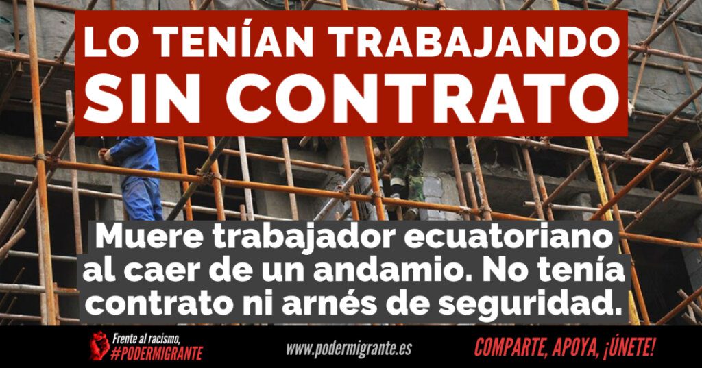 Muere trabajador ecuatoriano al que tenían sin contrato