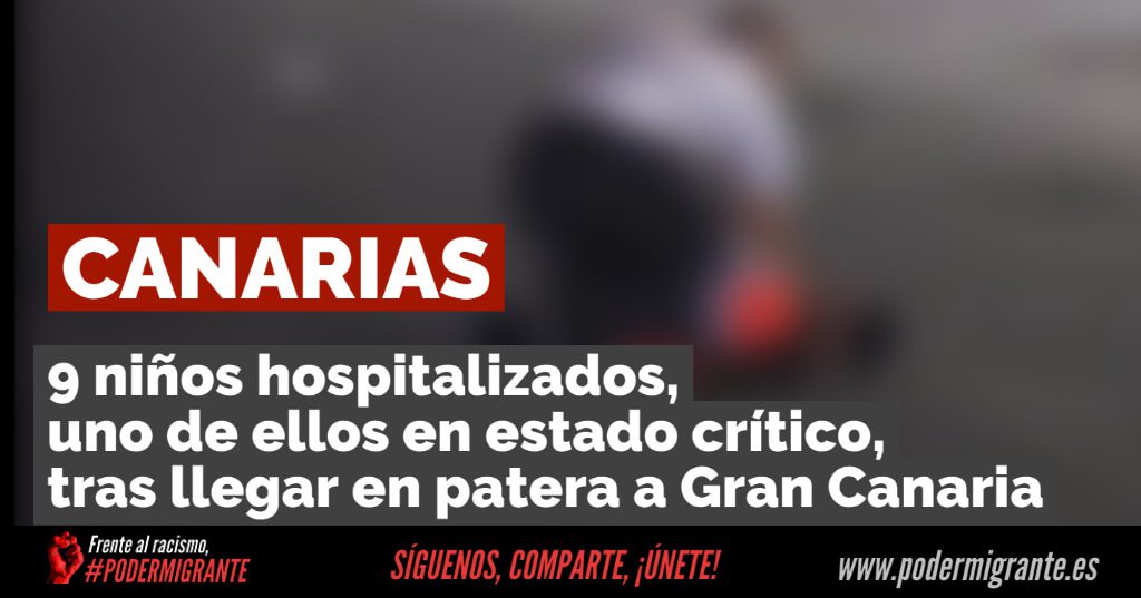 CANARIAS: 9 niños hospitalizados, uno en estado crítico, tras llegar en patera a Gran Canaria