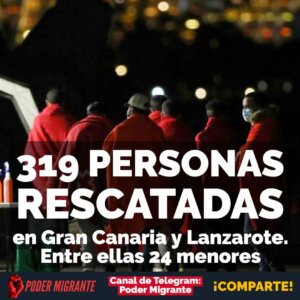 319 PERSONAS MIGRANTES RESCATADAS en Gran Canaria y Lanzarote, entre ellas 24 niños