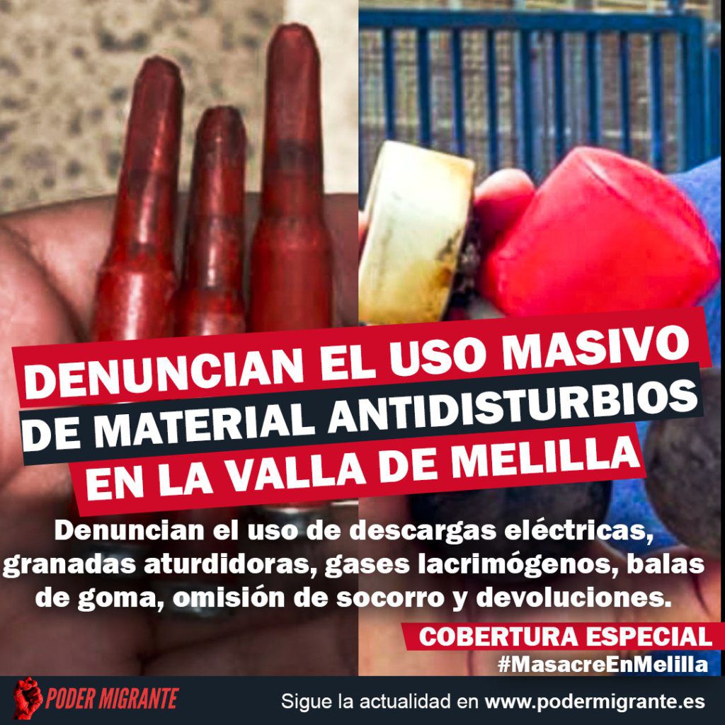 Denuncian el uso masivo de material antidisturbios en el lado español en la tragedia de la valla de Melilla