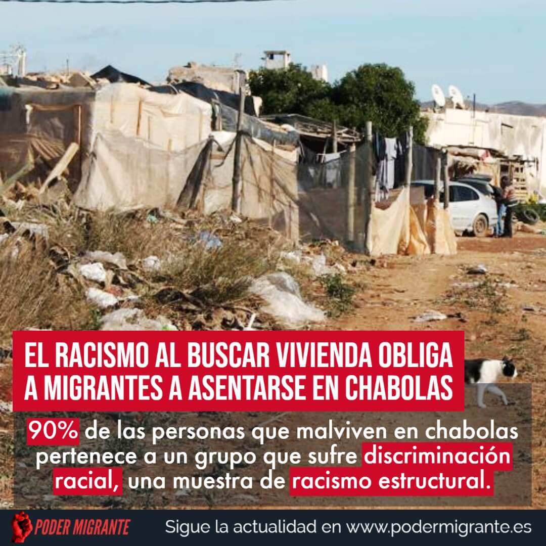 RACISMO INMOBILIARIO: racismo al buscar vivienda obliga a migrantes a asentarse en chabolas