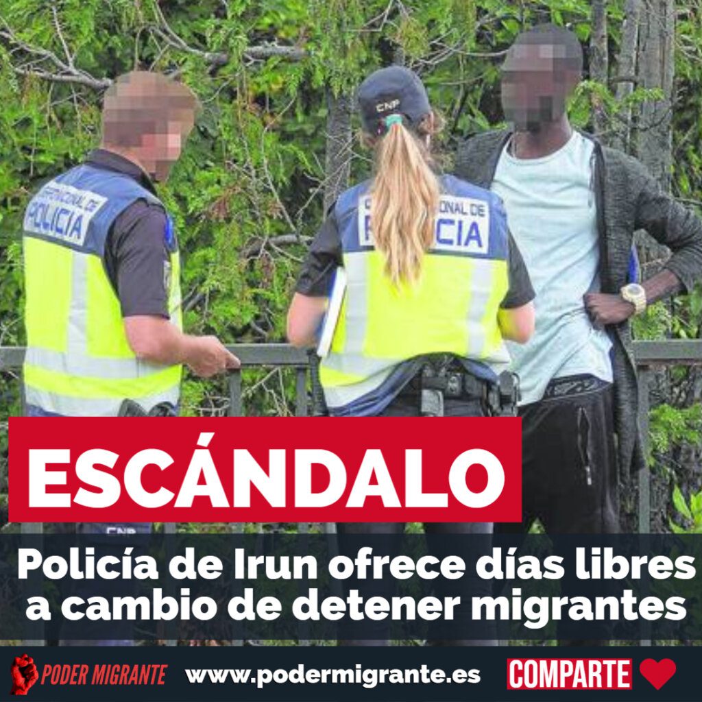 Escándalo: Policía de Irun ofrece días libres a cambio de detener migrantes