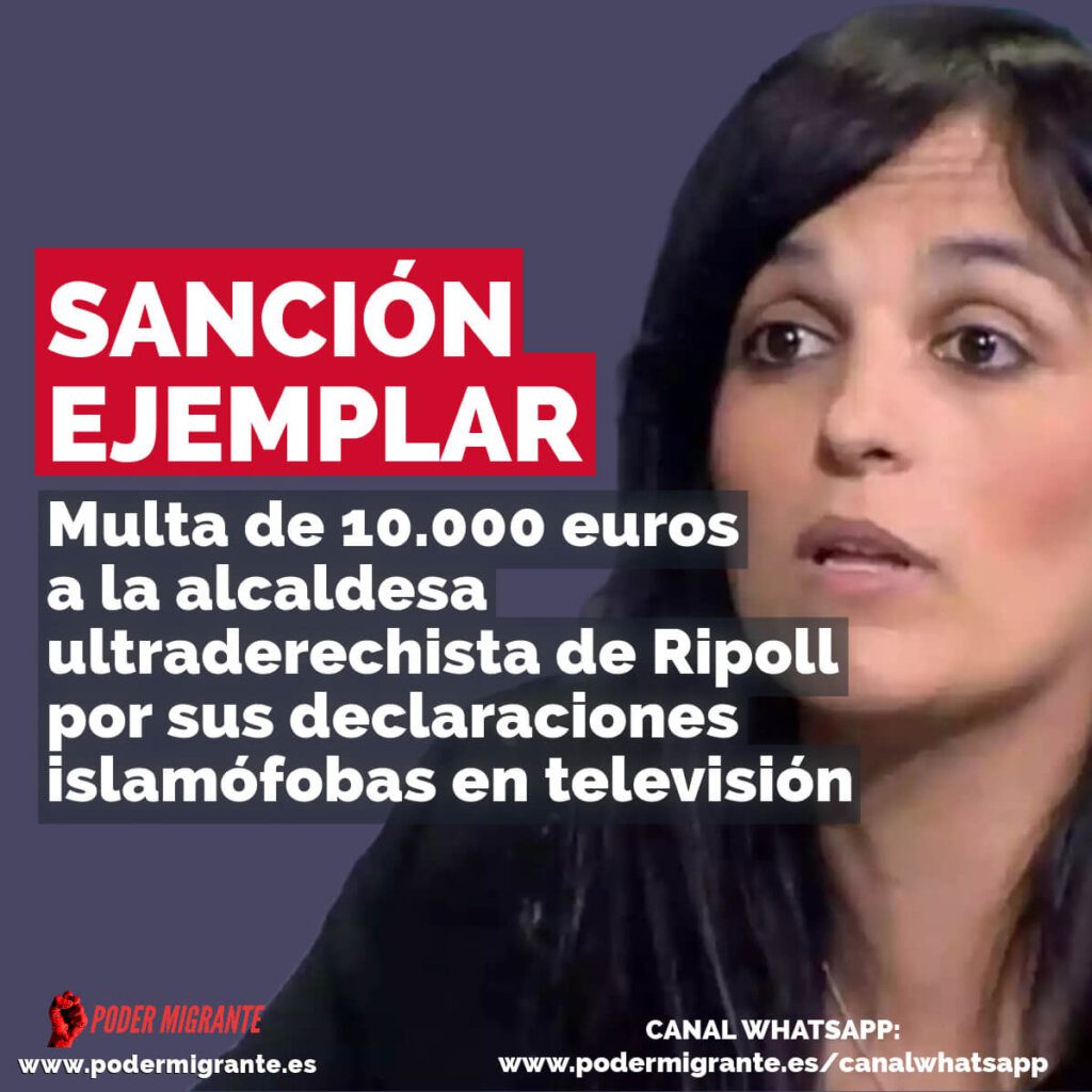 SANCIÓN EJEMPLAR. Multa de 10.000 euros a la alcaldesa ultraderechista de Ripoll por sus declaraciones islamófobas en televisión