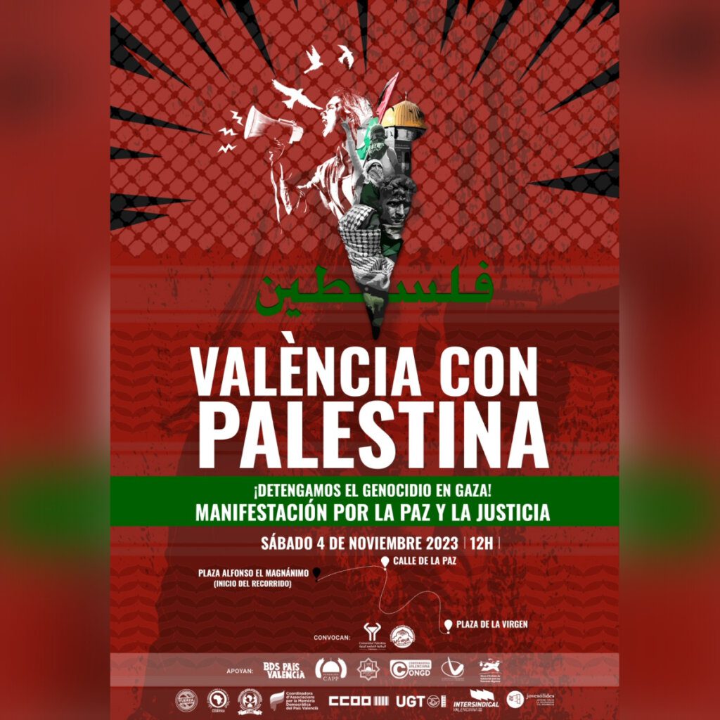 “¡DETENGAMOS EL GENOCIDIO EN GAZA!” València alza su voz por la justicia y la paz en Palestina